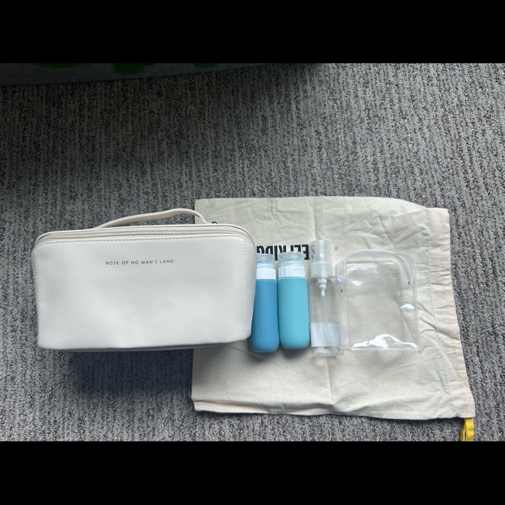 Makeup bag & refill bottles